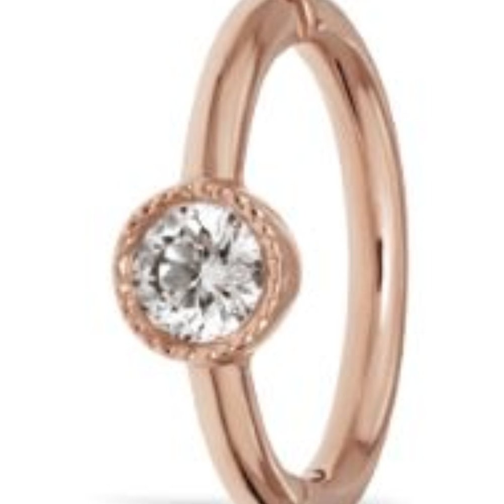 Maria Tash Scalloped Diamond Rose Gold Hoop Earring Clicker 5mm